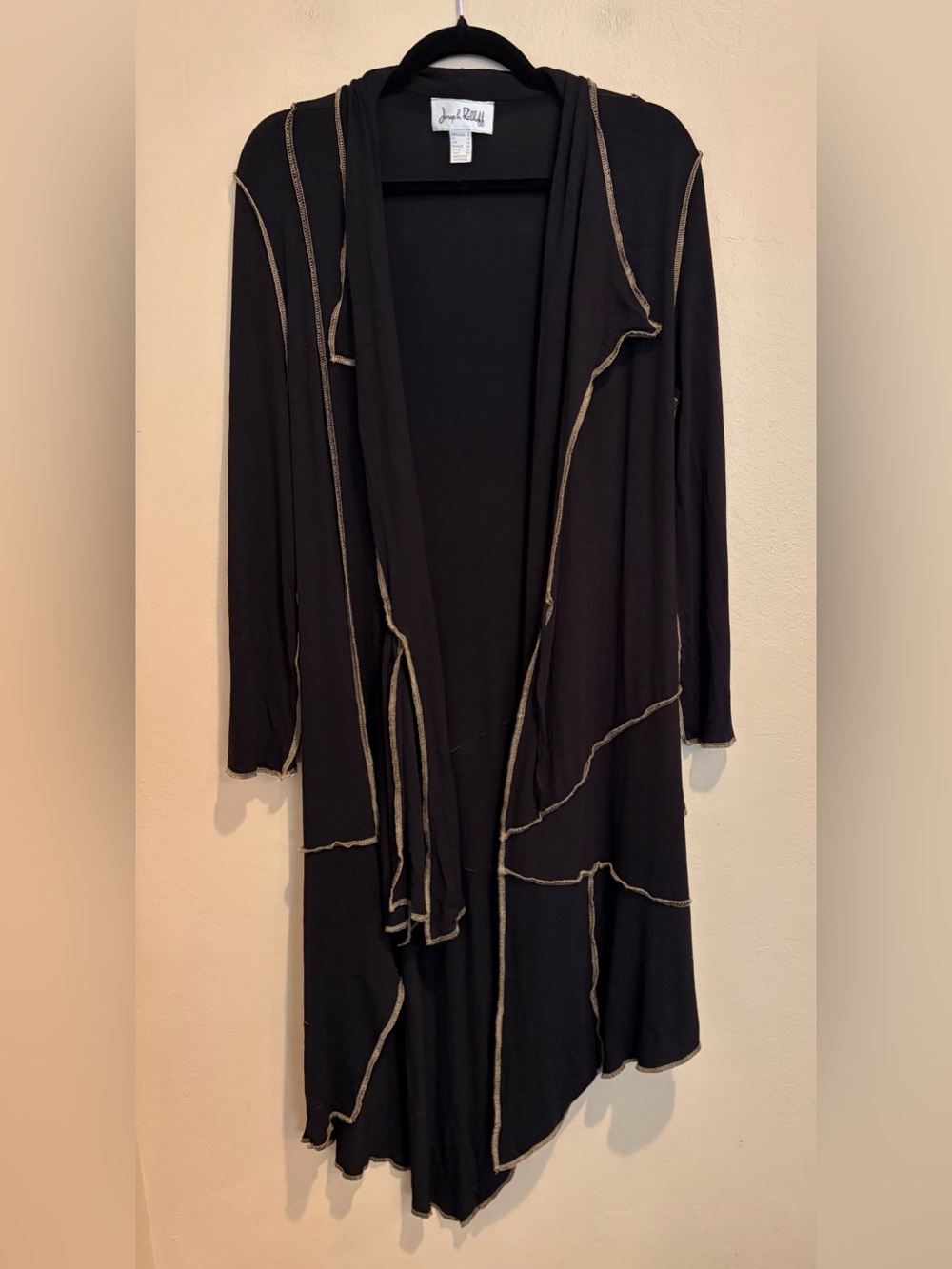 Vintage 60s Joseph Ribkoff Deep Black Wrap Dress w/ Asymmetrical Layers, Unique